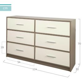 Cómoda Max Home Blanco Gris Moderno 114 x 70 x 30 cm Cómoda Max Home Blanco Gris Moderno 114 x 70 x 30 cm