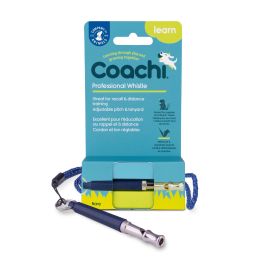 Coachi Silbato Profesional para Adiestramiento Canino, Tono Ajustable, Alto Volumen, Ligero, Compacto, Cordón Reflectante Azul Oscuro