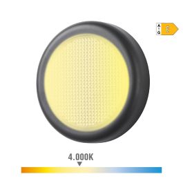 Edm Aplique LED Redondo 6W 450LM 4000K Luz Día IP65 Ø14x2,8cm Plástico Negro