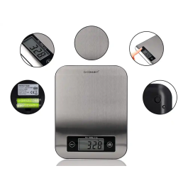 Q-connect KF19058 Báscula de Precisión Digital con Pantalla LCD, Capacidad 10 kg, Precisión 1 gr