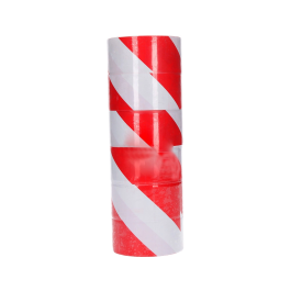Q-connect Cinta de señalización no adhesiva de polipropileno, rojo y blanco, 300 mt x 75 mm