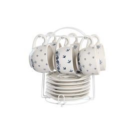 Juego de Tazas con Platos DKD Home Decor Azul Blanco Metal Dolomita 180 ml 20 x 18 x 20 cm Precio: 26.99668026. SKU: B1BMT2F6DR