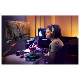 iiyama DSG3001C-R1 Soporte de Monitor para Escritorio, Ajuste de Altura, VESA 100x100/75x75, hasta 30", 9 kg, Negro y Rojo, con conector USB