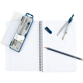 Liderpapel Compás Escolar Articulado con Minas de 2 mm, Sacapuntas y Tiralíneas, Longitud 12,5 cm