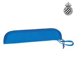 Safta Portaflautas Rcd Espanyol Oficial Blanco y Azul, Estuche Escolar de Poliéster 600D, Medidas 37x8x2 cm