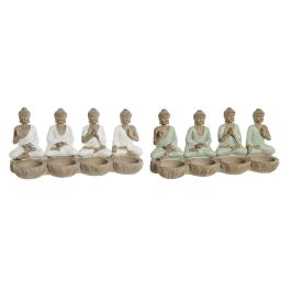 DKD Home Decor Figura Buda Portavela Oriental Verde Blanco 9 x 11 x 24 cm (2 Unidades) Precio: 29.49999965. SKU: B1ANHJYKA2