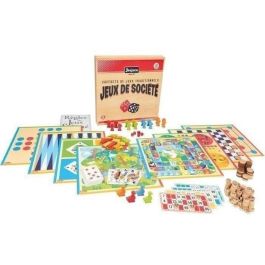 Jeujura Caja de juegos de mesa tradicional de madera - Ganso, Damas, Solitario, Backgammon, Lotería, Ñame, 421, cartas y peones de madera, incluye reglas. A partir de 3 años. Precio: 54.49999962. SKU: B185Z6RZ4T