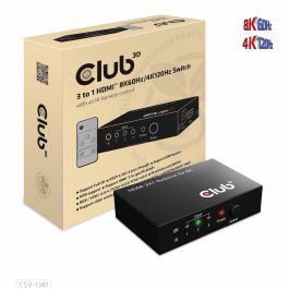 Club3D Switchbox HDMI 3 Entradas a 1 Salida 8K60Hz UHD Precio: 79.98999998. SKU: B1AETZVDNC