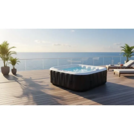Sunspa Spa Hinchable Cuadrado para 6 Personas - 1.85 x 0.65 m - 130 Microjets