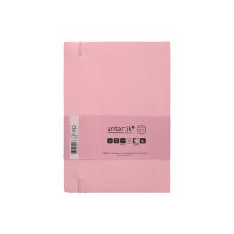 Cuaderno Con Gomilla Antartik Notes Tapa Blanda A5 Hojas Cuadricula Rosa Pastel 80 Hojas 80 gr Fsc