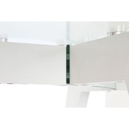 DKD Home Decor Mesa Comedor Moderno Blanco Transparente Cristal y MDF 160x90x75 cm