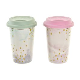 DKD Home Decor Mug Glam de Porcelana y Silicona 400 ml, Apta para Lavavajillas y Microondas, Rosa Verde Menta (6 Unidades) Precio: 18.12096. SKU: B1EF6CDT7P