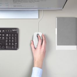 Logitech M100 Ratón con Cable USB Ambidextro, Tamaño Completo, Plug & Play, Compatible Windows macOS Linux Chromebook, Navegación Suave