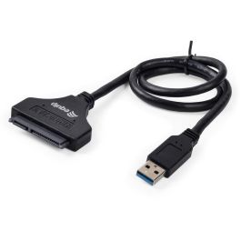 Equip Adaptador USB 3.0 a SATA - Cable Negro 5 Gbit/s 0.5m con UASP para Discos Duros