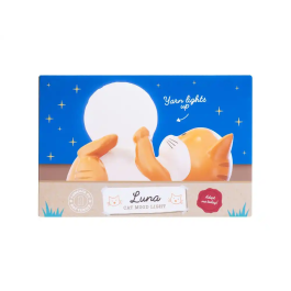 Wondee Lampara Luna The Cat, Luz de Ambiente Acogedora con Forma de Ovillo de Lana, 15.5 x 10 x 11.5 cm