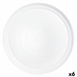 Arcoroc Plato Pizza Evolutions Vidrio Opal Templado 32 cm - Pack de 6 Unidades, Blanco, Extra Resistente, Fabricado en Francia