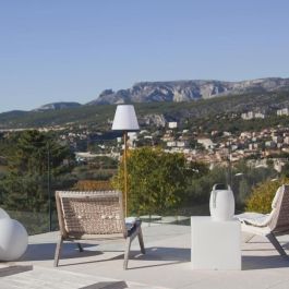 Lumisky LUM3760093544269 Lámpara de pie solar recargable STANDY WOOD SOLAR Al. 150 cm LED blanco cálido regulable Lumisky LUM3760093544269 Lámpara de pie solar recargable STANDY WOOD SOLAR Al. 150 cm LED blanco cálido regulable