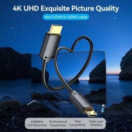 Cable HDMI 4K Vention AGHBF/ HDMI Macho - Mini HDMI Macho/ 1m/ Negro Cable HDMI 4K Vention AGHBF/ HDMI Macho - Mini HDMI Macho/ 1m/ Negro
