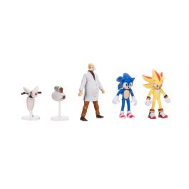Jakks Pacific 425814 Multipack Figuras Sonic 3, 5 Personajes Articulados 6 cm, Coleccionable +3 Años