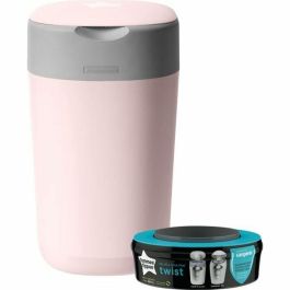 Tommee Tippee Contenedor Pañales Twist & Click Anti-Olores 99% Gérmenes Eliminados con Recarga Inicial y Capacidad 30 Pañales Rosa