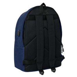 Safta Mochila Doble para Portátil 15,6" + USB Munich Básicos Marino 31x44x18 cm