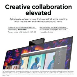 HP Z24m G3 Monitor 23.8" QHD (2560x1440) IPS 5ms, USB-C DisplayPort HDMI, Webcam 5MP y Altavoces, Plata