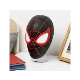 Wondee Lampara Mascara Miles Morales Spider-Man, Luz Decorativa LED 5W, 180 Lumenes, 180x115x175 mm