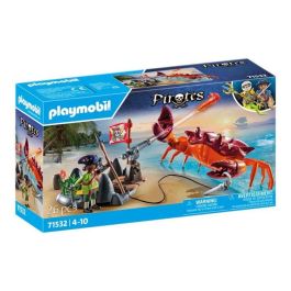 Playmobil 71532 Batalla del Cangrejo Gigante Pirates Set de Juego - Incluye Pirata con Cañón, Cangrejo con Pinza Moviéndose, Aventura para Niños +4 años