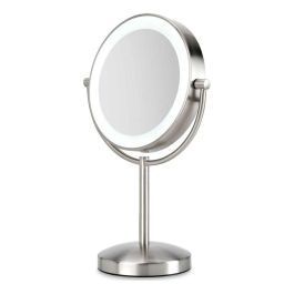 Babyliss Espejo de Maquillaje LED 2 Caras con Aumentos 1X y 8X, Diseño Circular Niquelado Pulido