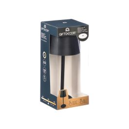 GIFTDECOR Lámpara Metal LED Sobremesa USB Negro, Luz Cálida/Fría, 11x26.5x11cm