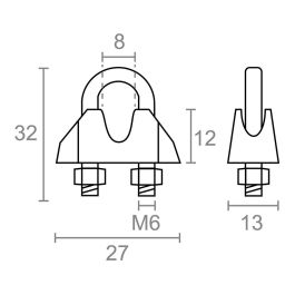 Edm Sujetacable Din-741 sjt01, Acero Galvanizado, M6 5/16", 2 unidades Edm Sujetacable Din-741 sjt01, Acero Galvanizado, M6 5/16", 2 unidades