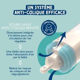 Pack de 3 biberones - DODIE - EB19 - 270 ml - Tetina plana - Verde Pack de 3 biberones - DODIE - EB19 - 270 ml - Tetina plana - Verde
