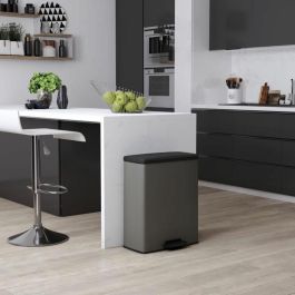 Curver CUR3253921128002 Cubo de Basura Rectangular Deco Bin Gran Capacidad 65L Antracita 49x32x61 cm Curver CUR3253921128002 Cubo de Basura Rectangular Deco Bin Gran Capacidad 65L Antracita 49x32x61 cm