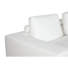 DKD Home Decor Sofá Moderno Blanco de Poliéster y Pluma Desenfundable Desmontable 286 cm Ancho, 95.5 cm Profundidad, 57 cm Alto