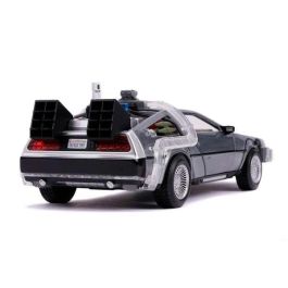 Coche de metal dlorean regreso al futuro ii con luz escala 1:24 30x15x11 cm