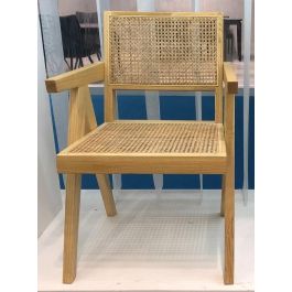 Silla de Comedor DKD Home Decor Marrón claro Ratán Madera de olmo 45 x 42 x 92 cm