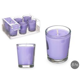 Set 6 Velas Vaso Vidrio Lavanda Acorde 16X6CM (12 Unidades)