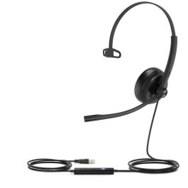 Yealink Auriculares USB UH34 Mono Teams con micrófono, 20 Hz-20 kHz, driver 28 mm, ultraligeros para oficina