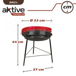 Barbacoa Portátil Aktive Hierro Plástico 37 x 44 x 33 cm (6 Unidades) Rojo