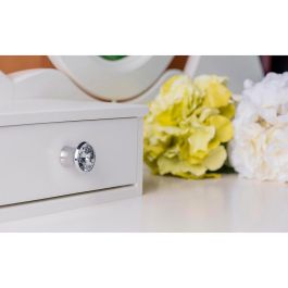 Rei Tiradores Pomos Redondos para Mueble 4 Unidades Ø27mm Mod. 943 Cristal Cromo Brillo con Tornillos M4