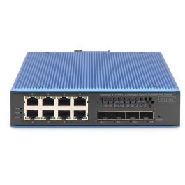 Digitus Switch PoE Industrial Gestionado L3 Gigabit Ethernet 8 Puertos + 4 Uplink 10G SFP+ (10/100/1000) - IP40