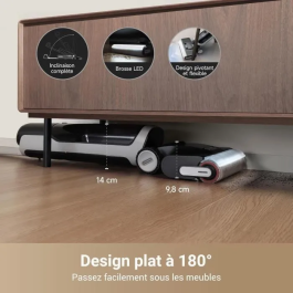 Dreame Aspiradora en seco y húmedo H14 Pro - Diseño plano 180° - Limpieza cepillo 60°C - Secado 5 min - 18 kPa