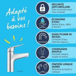 Grohe 24327001 Mezclador monomando para Lavabo Swift con seguridad para niños, Talla M Grohe 24327001 Mezclador monomando para Lavabo Swift con seguridad para niños, Talla M