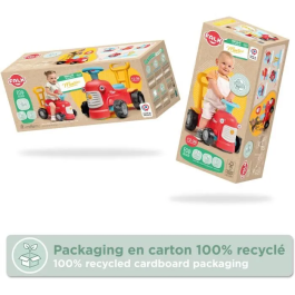 Falk Correpasillos Maurice FAL1702634130998 con Volante y Asiento Abatible Fabricado en Francia con 90% Plástico Reciclado desde 12 Meses