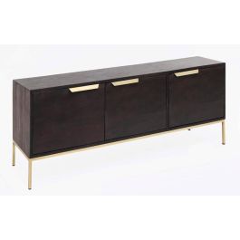DKD Home Decor Buffet Moderno de Madera de Mango Negro y Dorado con 3 Puertas y 2 Estanterías 145x41x77 cm Colección Gold dark Precio: 542.88999941. SKU: S3023119