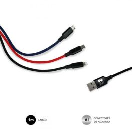 Cable Micro USB Subblim Premium 3in1 Azul Negro Rojo 1 m (1 unidad)