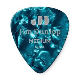 Dunlop Pack 12 Púas Genuine Celluloid Turquesa - Dureza Medium