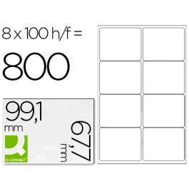 Q-connect Etiqueta Adhesiva KF01588 99,1x67,7 mm para Fotocopiadora Laser Ink-jet Caja 100 Hojas DIN A4 Precio: 8.68999978. SKU: B126CN2Q87