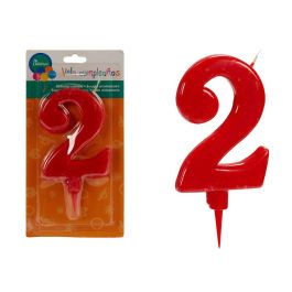 Vela Cumpleaños 2 Roja Grande Arte Regal 1.5x17x8 cm (36 Unidades) Precio: 33.59000051. SKU: B1D6VCF3LX