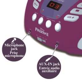 Lexibook Reproductor CD Portátil Bluetooth 5.0 Frozen 2 Niños CD/CD-R/CD-RW con Luces Multicolor, Función Karaoke y Auxiliar